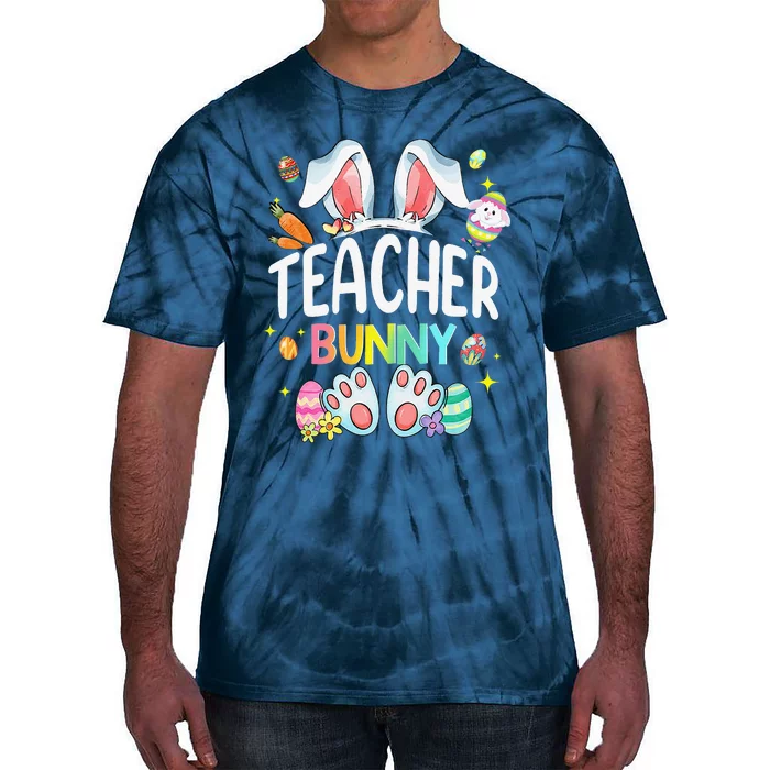 Happy Easter Day Women Teacher Bunny Tie-Dye T-Shirt