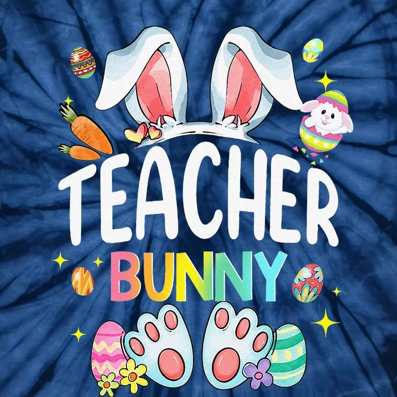 Happy Easter Day Women Teacher Bunny Tie-Dye T-Shirt