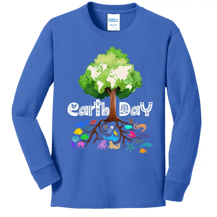 Happy Earth Day Adult Nature Animals Gift Kids Long Sleeve Shirt