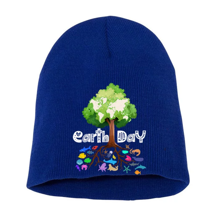 Happy Earth Day Adult Nature Animals Gift Short Acrylic Beanie