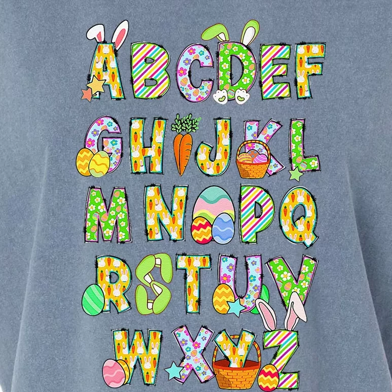 Happy Easter Day Alphabet Abcs Elemeno For Teacher Student Garment-Dyed Women's Muscle Tee