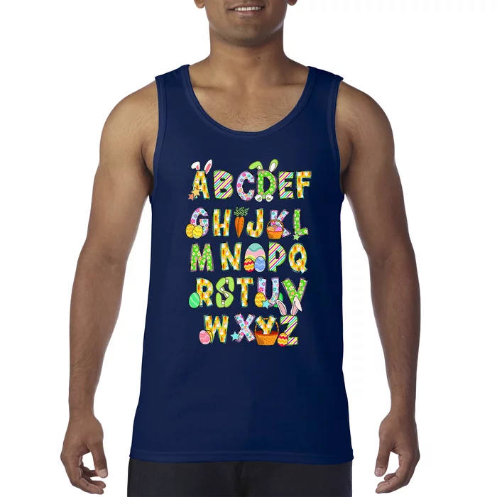 Happy Easter Day Alphabet Abcs Elemeno For Teacher Student Tank Top