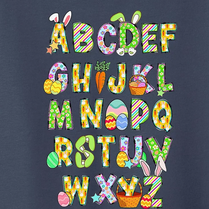 Happy Easter Day Alphabet Abcs Elemeno For Teacher Student Toddler T-Shirt