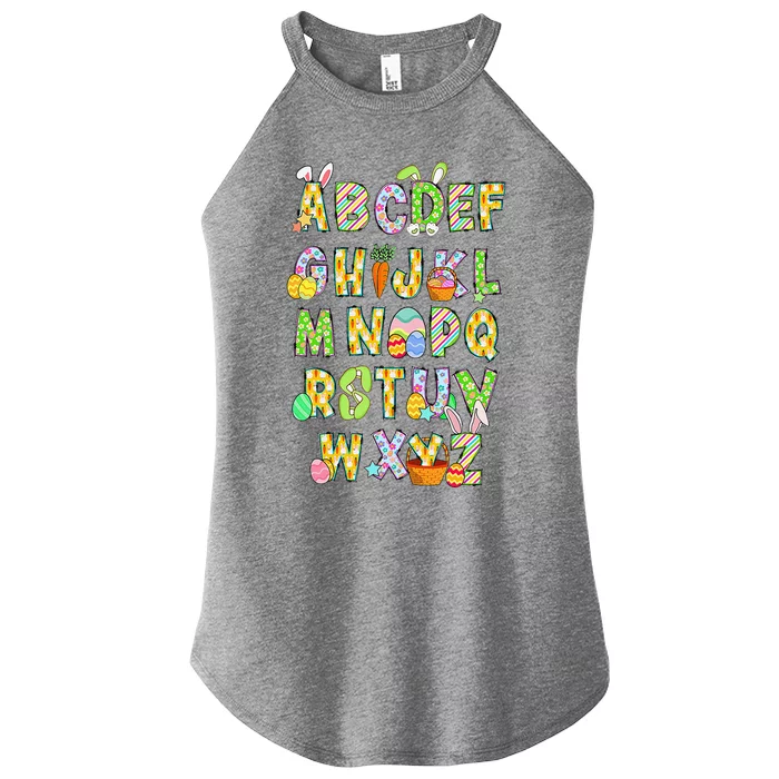 Happy Easter Day Alphabet Abcs Elemeno For Teacher Student Women’s Perfect Tri Rocker Tank