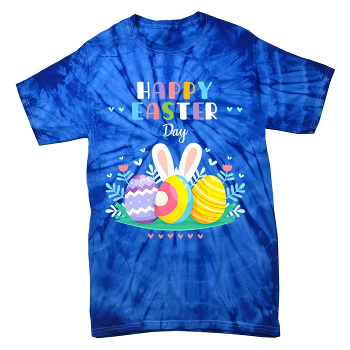 Happy Easter Day Pastel Spring Eggs Hunting Bunny Easter Gift Tie-Dye T-Shirt