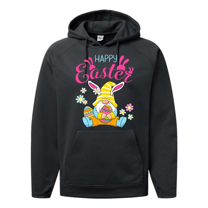 Happy Easter Day Bunny Spring Gnome Easter Egg Hunting Performance Fleece Hoodie