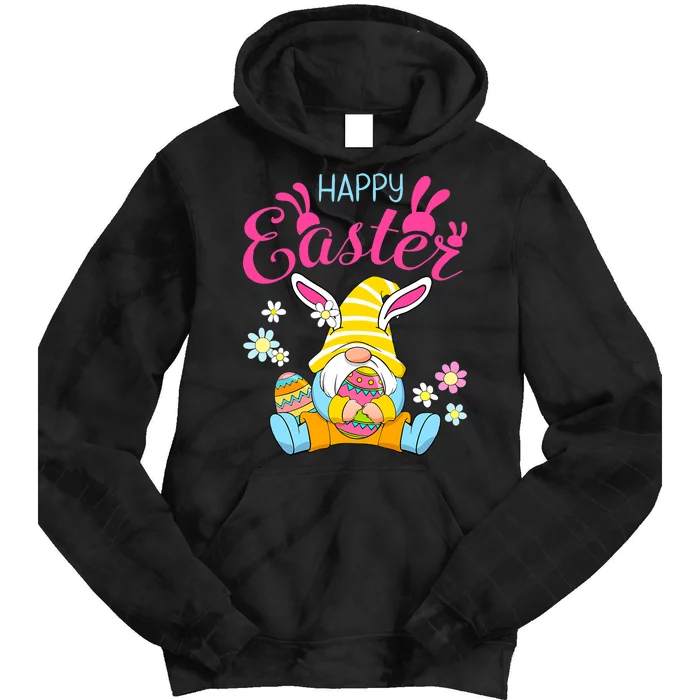 Happy Easter Day Bunny Spring Gnome Easter Egg Hunting Tie Dye Hoodie