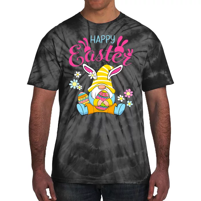 Happy Easter Day Bunny Spring Gnome Easter Egg Hunting Tie-Dye T-Shirt