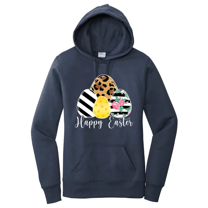 Happy Easter Day Cute Bunny With Eggs Easter Gift Women's Pullover Hoodie