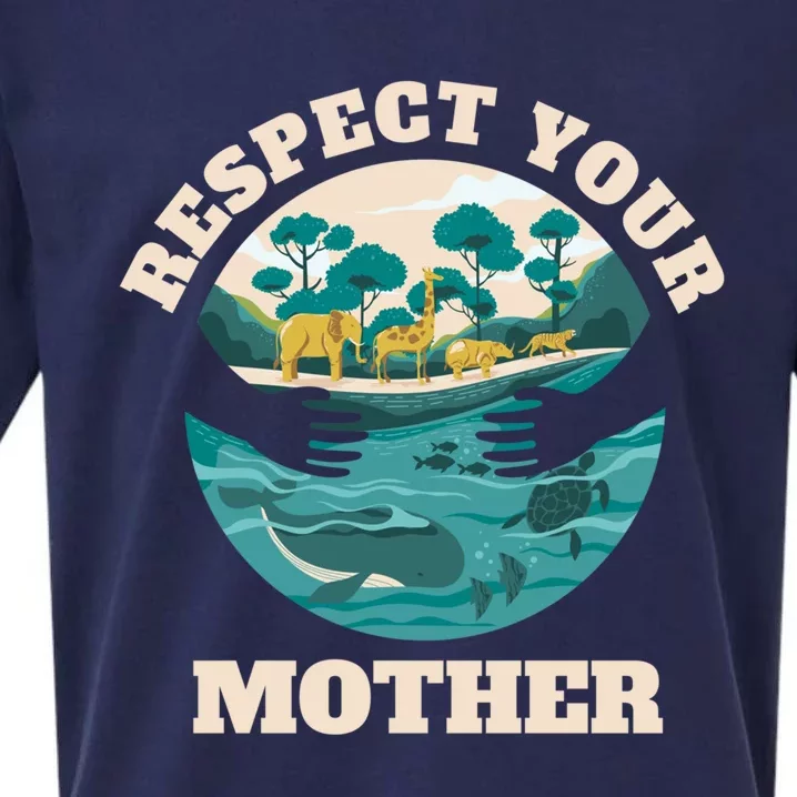 Happy Earth Day Respect Your Mother Funny Science Teacher Meaningful Gift Sueded Cloud Jersey T-Shirt