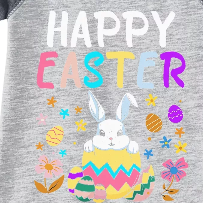 Happy Easter Day Rabbit Bunny eggs hunting Infant Baby Jersey Bodysuit