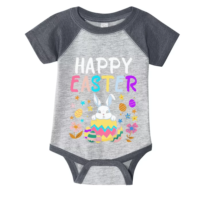 Happy Easter Day Rabbit Bunny eggs hunting Infant Baby Jersey Bodysuit