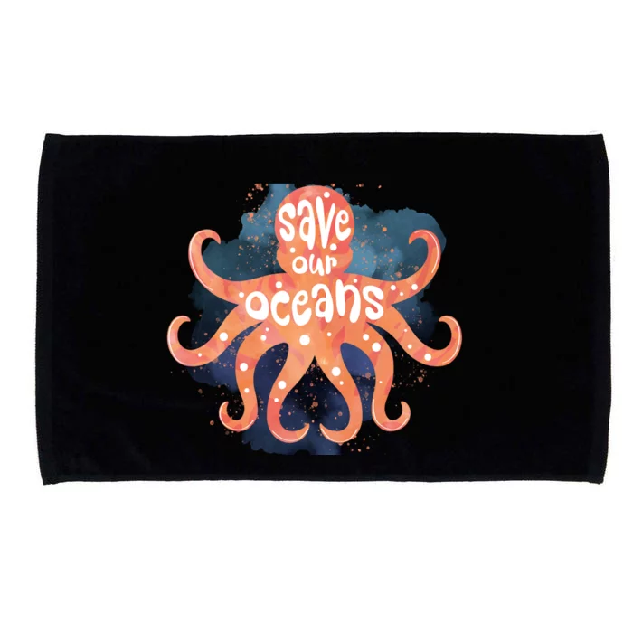 Happy Earth Day Birthday Save Our Oceans Nature Love Gift Microfiber Hand Towel