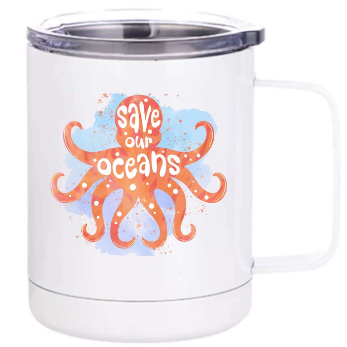 Happy Earth Day Birthday Save Our Oceans Nature Love Gift Front & Back 12oz Stainless Steel Tumbler Cup