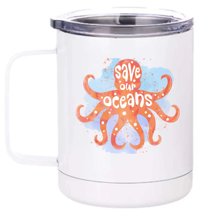 Happy Earth Day Birthday Save Our Oceans Nature Love Gift Front & Back 12oz Stainless Steel Tumbler Cup