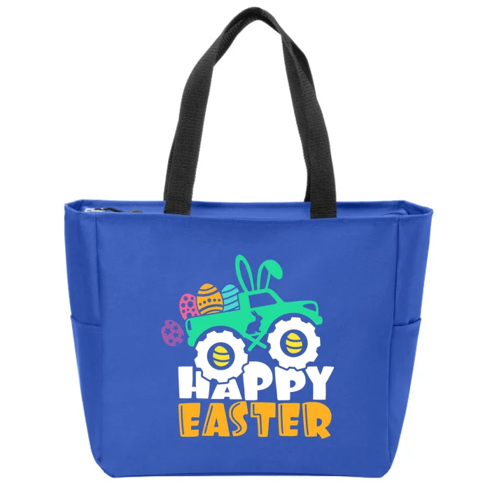 Happy Easter Day For Monster Truck Lover Eggs Easter Gift Zip Tote Bag