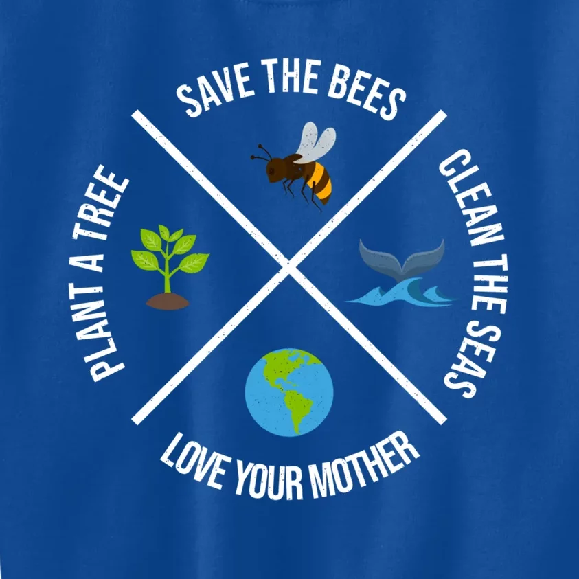 Happy Earth Day Plant Trees Clean Seas Save Bees Fun Science Great Gift Kids Sweatshirt