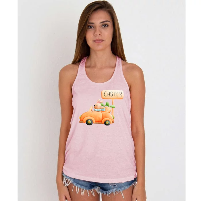 Happy Easter Day Funny April Easter Women's Knotted Racerback Tank