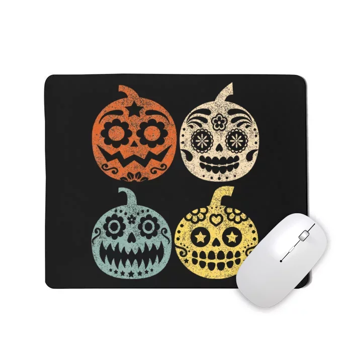 Halloween El Dia De Los Muertos Dead Day Pumpkin Vintage Mousepad