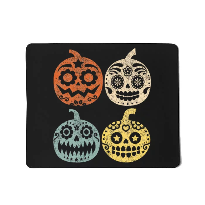 Halloween El Dia De Los Muertos Dead Day Pumpkin Vintage Mousepad