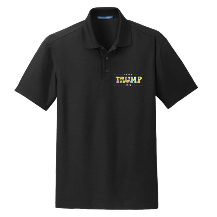 Happy Easter Day Trump 2024 With Easter Eggs Dry Zone Grid Performance Polo