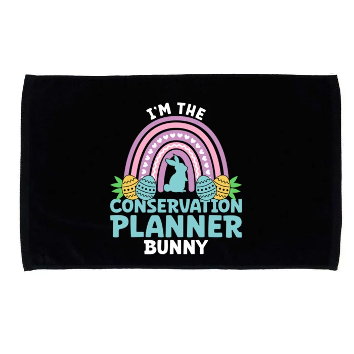 Happy Easter Day Im The Conservation Planner Bunny Gift Microfiber Hand Towel