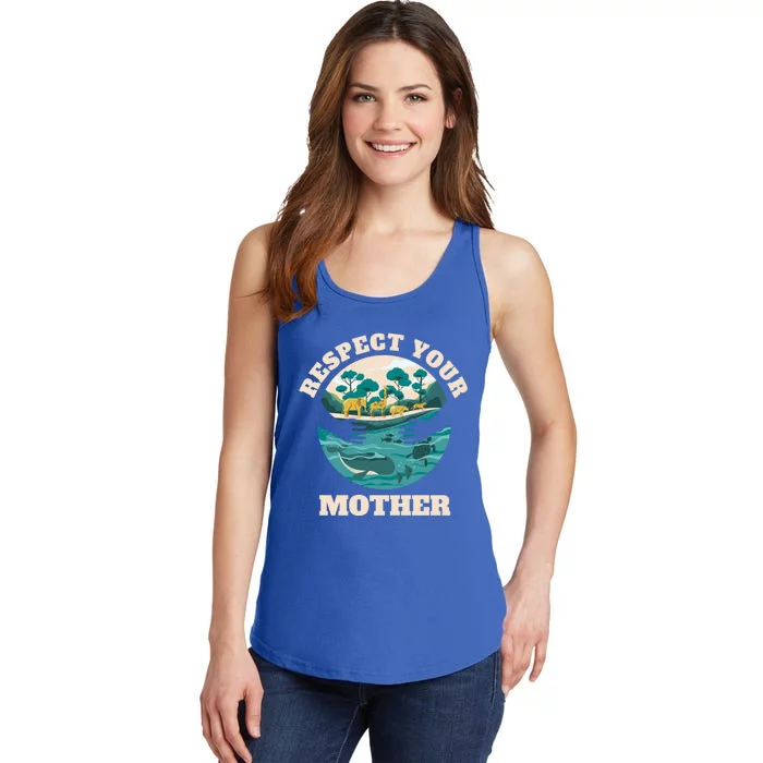 Happy Earth Day Respect Your Mother Funny Science Teacher Gift Ladies Essential Tank