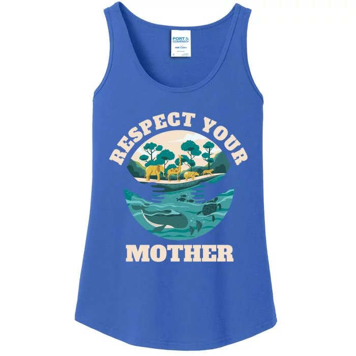 Happy Earth Day Respect Your Mother Funny Science Teacher Gift Ladies Essential Tank