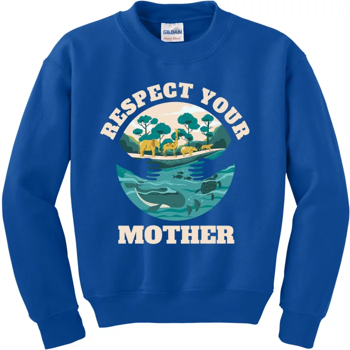 Happy Earth Day Respect Your Mother Funny Science Teacher Gift Kids Sweatshirt