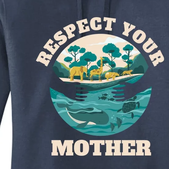 Happy Earth Day Respect Your Mother Funny Science Teacher Gift Women's Pullover Hoodie