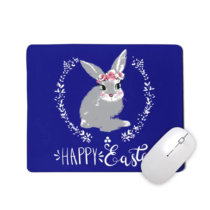 Happy Easter Day Funny Bunny Floral Great Gift Mousepad