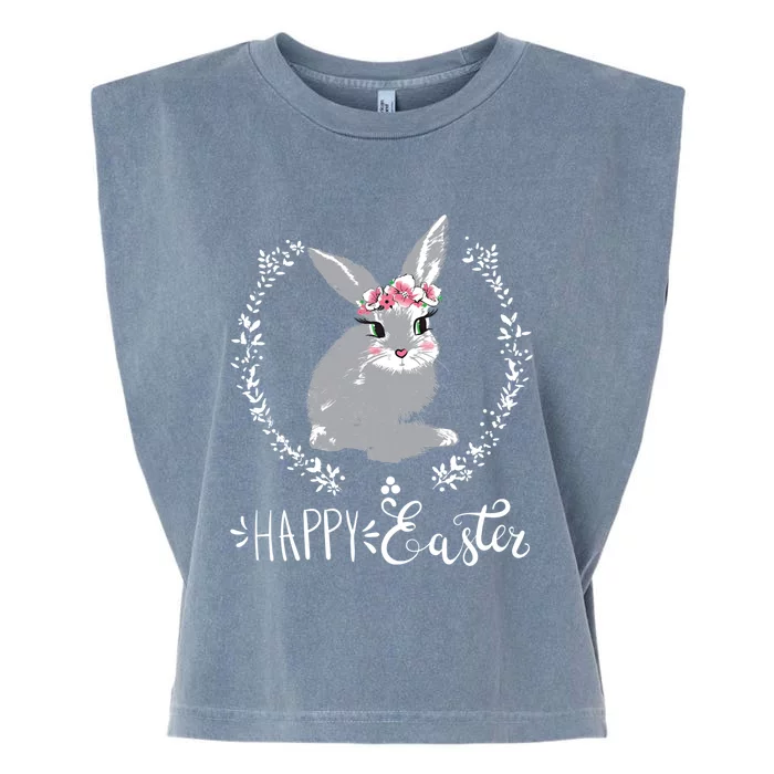 Happy Easter Day Funny Bunny Floral Great Gift Garment-Dyed Women's Muscle Tee