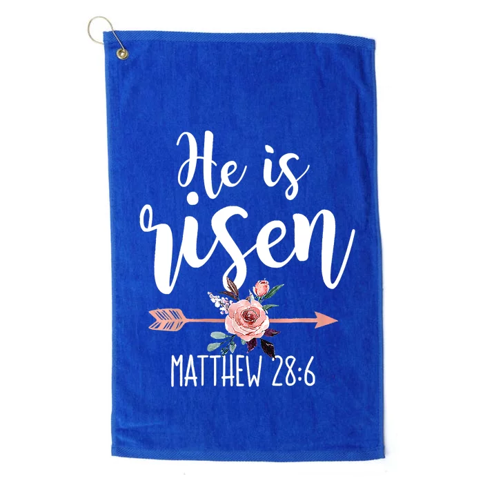 Happy Easter Day He Is Risen Floral Platinum Collection Golf Towel