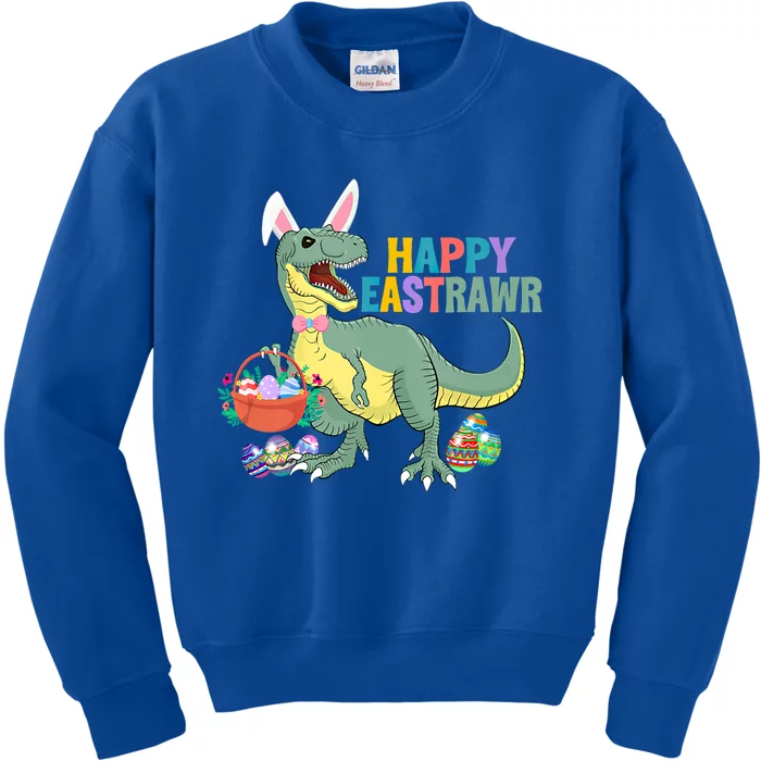 Happy Eastrawr Dinosaur Easter Bunny Eggs Hunting Rabbit Great Gift Kids Sweatshirt