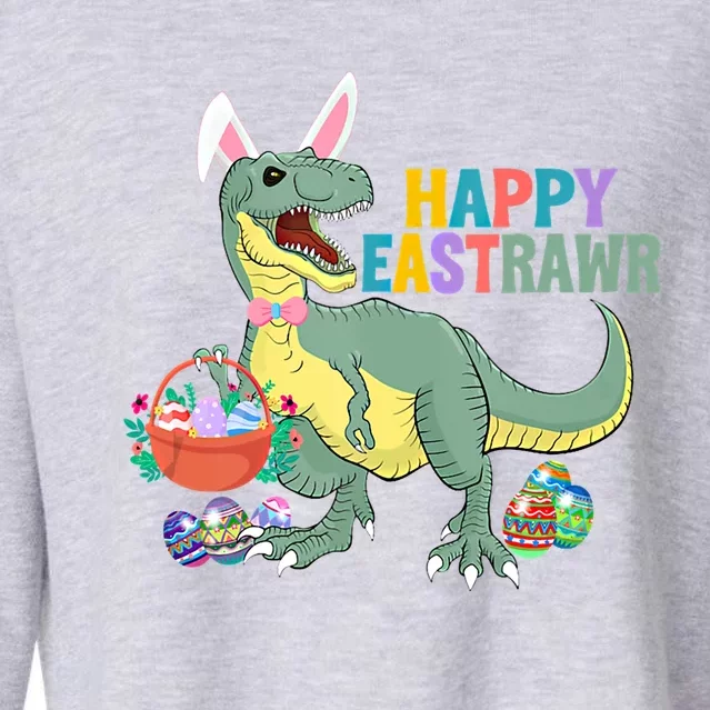 Happy Eastrawr Dinosaur Easter Bunny Eggs Hunting Rabbit Great Gift Cropped Pullover Crew