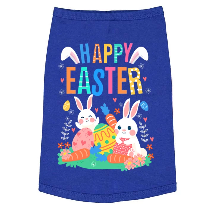 Happy Easter Day Funny Bunny With Eggs Easter Meaningful Gift Doggie Tank