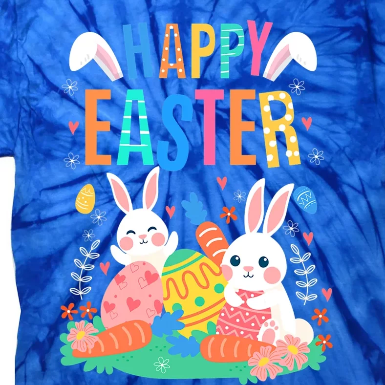 Happy Easter Day Funny Bunny With Eggs Easter Meaningful Gift Tie-Dye T-Shirt