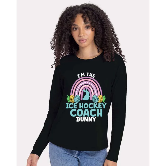 Happy Easter Day IM The Ice Hockey Coach Bunny Funny Gift Womens Cotton Relaxed Long Sleeve T-Shirt