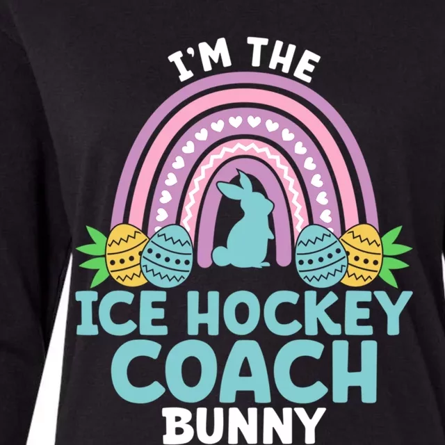 Happy Easter Day IM The Ice Hockey Coach Bunny Funny Gift Womens Cotton Relaxed Long Sleeve T-Shirt