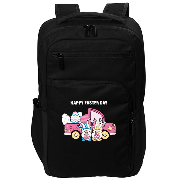 Happy Easter Day Gnome Couple Car Truck Gift Easter Egg Impact Tech Backpack