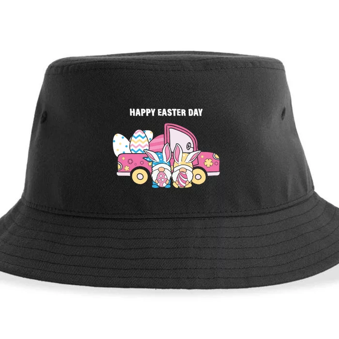 Happy Easter Day Gnome Couple Car Truck Gift Easter Egg Sustainable Bucket Hat