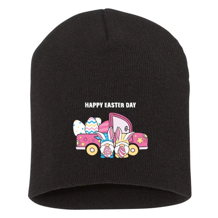 Happy Easter Day Gnome Couple Car Truck Gift Easter Egg Short Acrylic Beanie