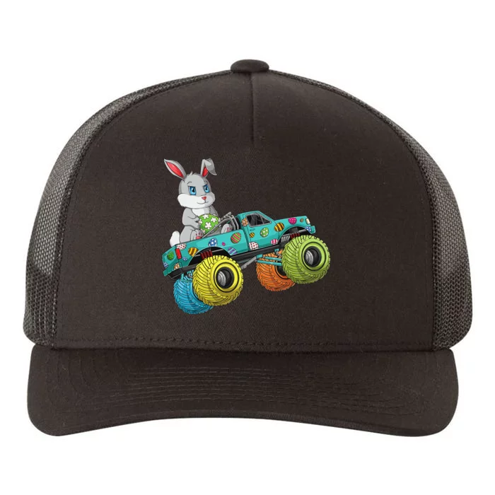 Happy Easter Day Bunny Egg riding Monster Truck Yupoong Adult 5-Panel Trucker Hat