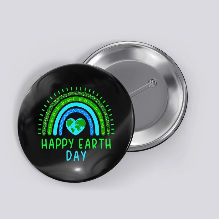 Happy Earth Day 2024 Cute Rainbow Earth Lover Gift Button