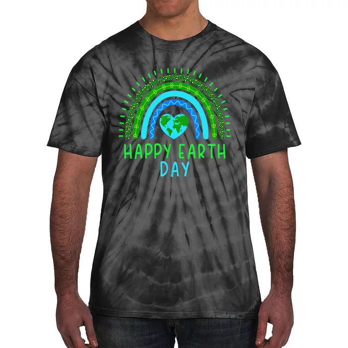 Happy Earth Day 2024 Cute Rainbow Earth Lover Gift Tie-Dye T-Shirt