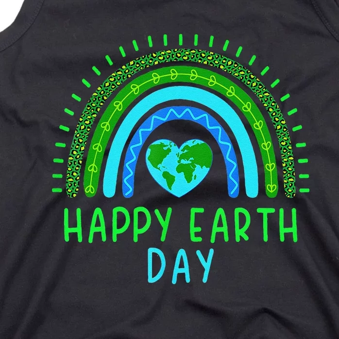 Happy Earth Day 2024 Cute Rainbow Earth Lover Gift Tank Top