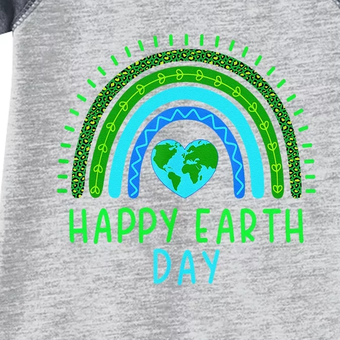 Happy Earth Day 2024 Cute Rainbow Earth Lover Gift Infant Baby Jersey Bodysuit