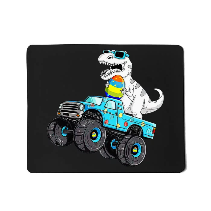 Happy Easter Dinosaur Riding Monster Truck T rex Mousepad