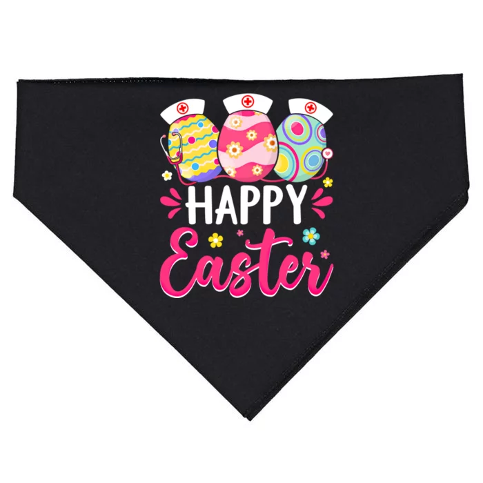 Happy Easter Day Nursing Cute Bunny Egg Nurse Stethoscope Gift USA-Made Doggie Bandana