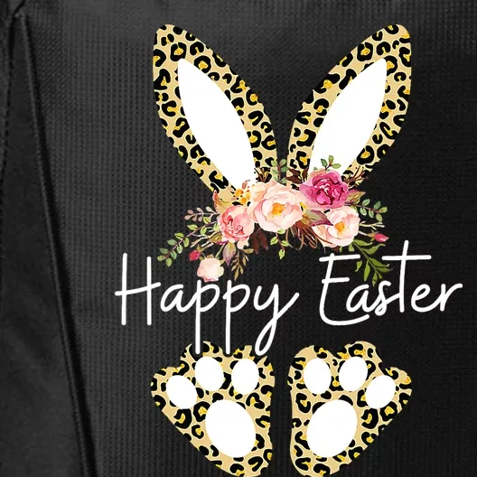 Happy Easter Day Leopard Plaid Rabbit City Backpack